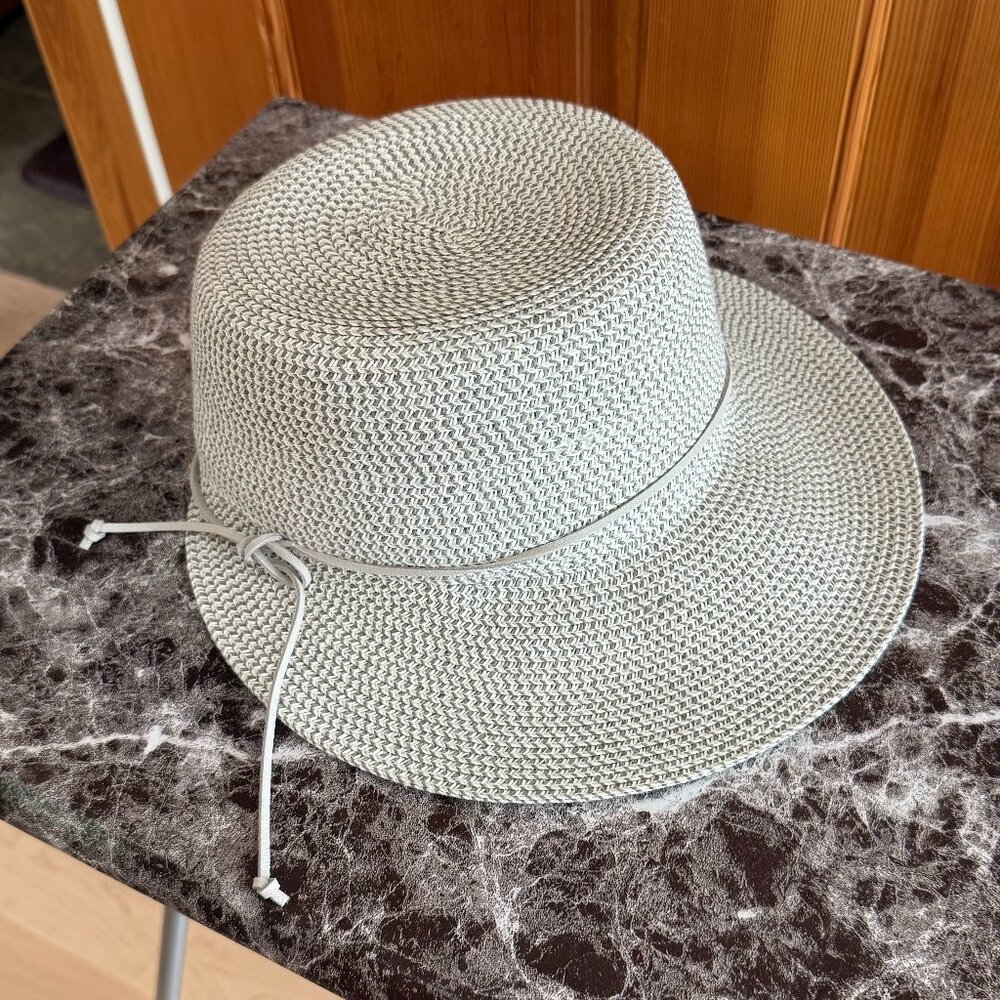 Nine West Zigzag Framer Hat Gray Ivory